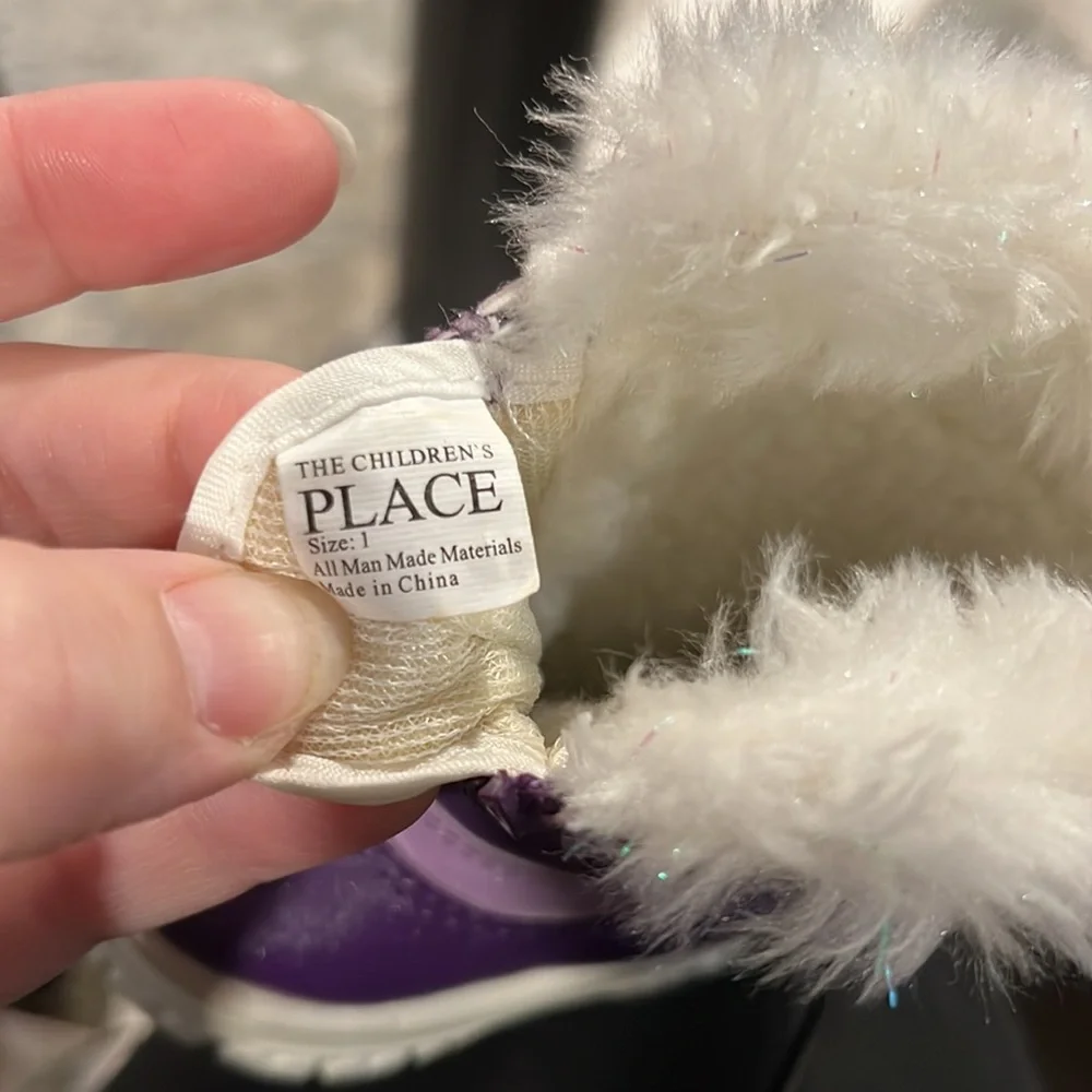 Lot of 3 size 1 shoes Children’s Place Fur Lined Snow Boots Strawberry Sandals